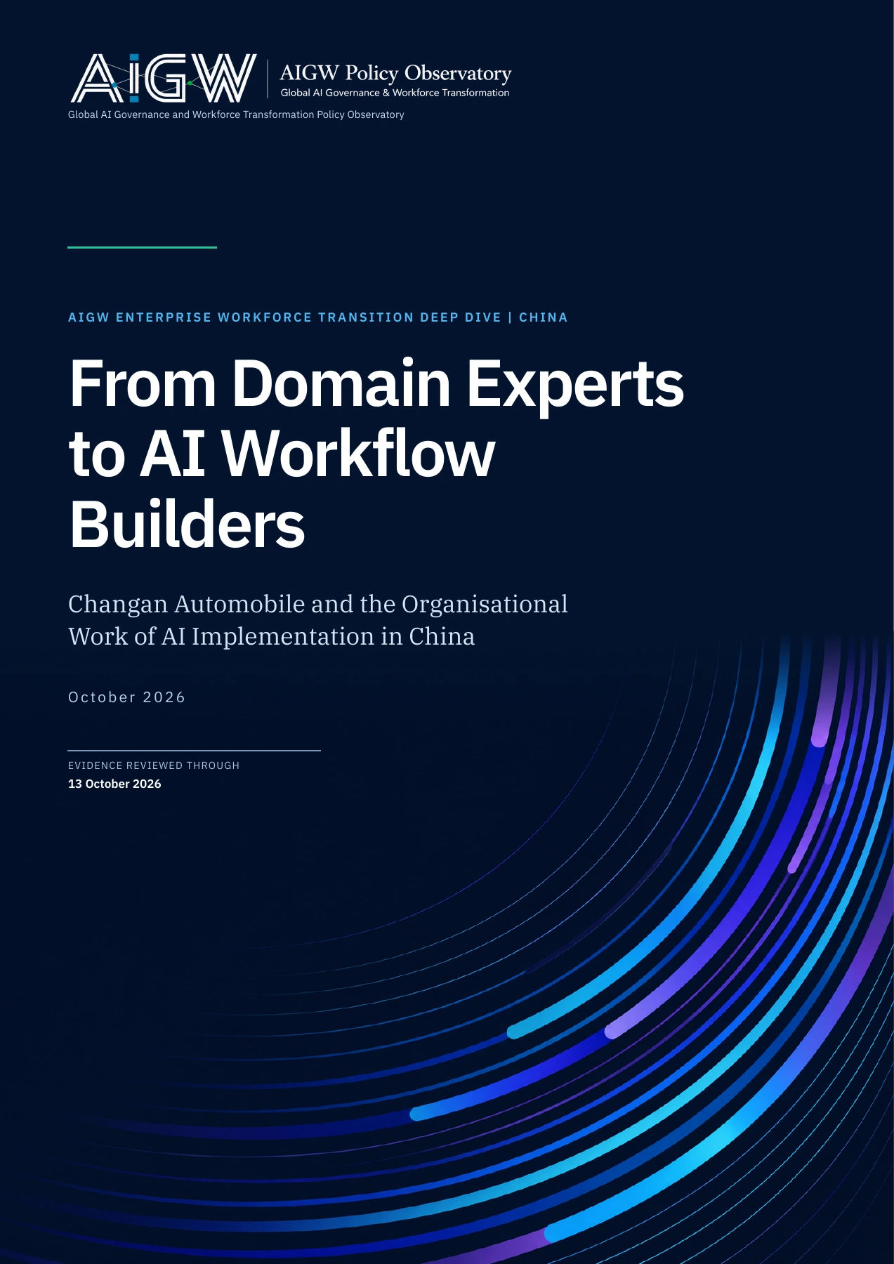 Full first-page cover of From Domain Experts to AI Workflow Builders: Changan Automobile and the Organisational Work of AI Implementation in China